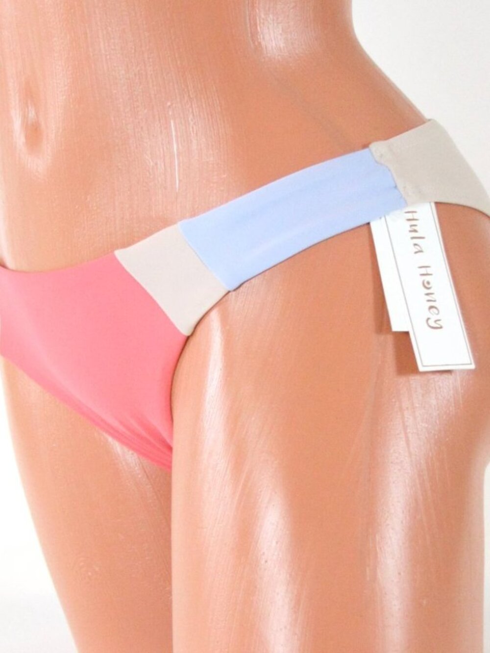 Hula Honey Juniors' Colorblocked Cheeky Hipster Bikini Bottoms NWT Size XL - Picture 4 of 6